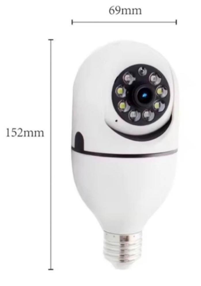 Cámara de Seguridad 360° con Forma de Bombilla y Visión Nocturna