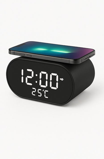 Reloj Despertador Digital + Cargador Inalámbrico 2 en 1